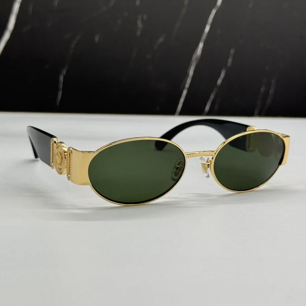 NEW VERSACE VE2299 1002/71 SUNGLASSES GOLD/BLACK UNISEX VERSACE VE2299 100271